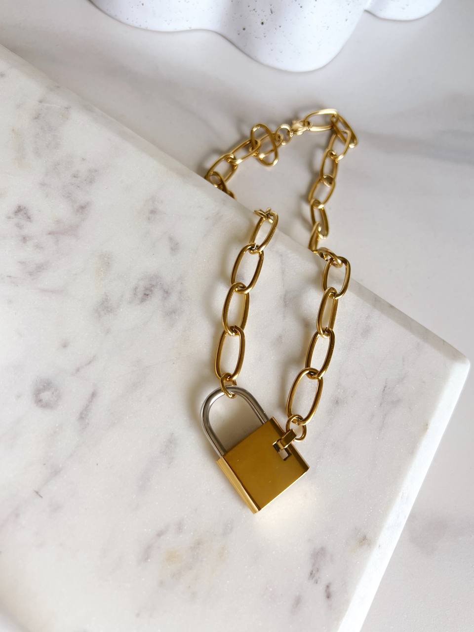Link Necklace with Padlock