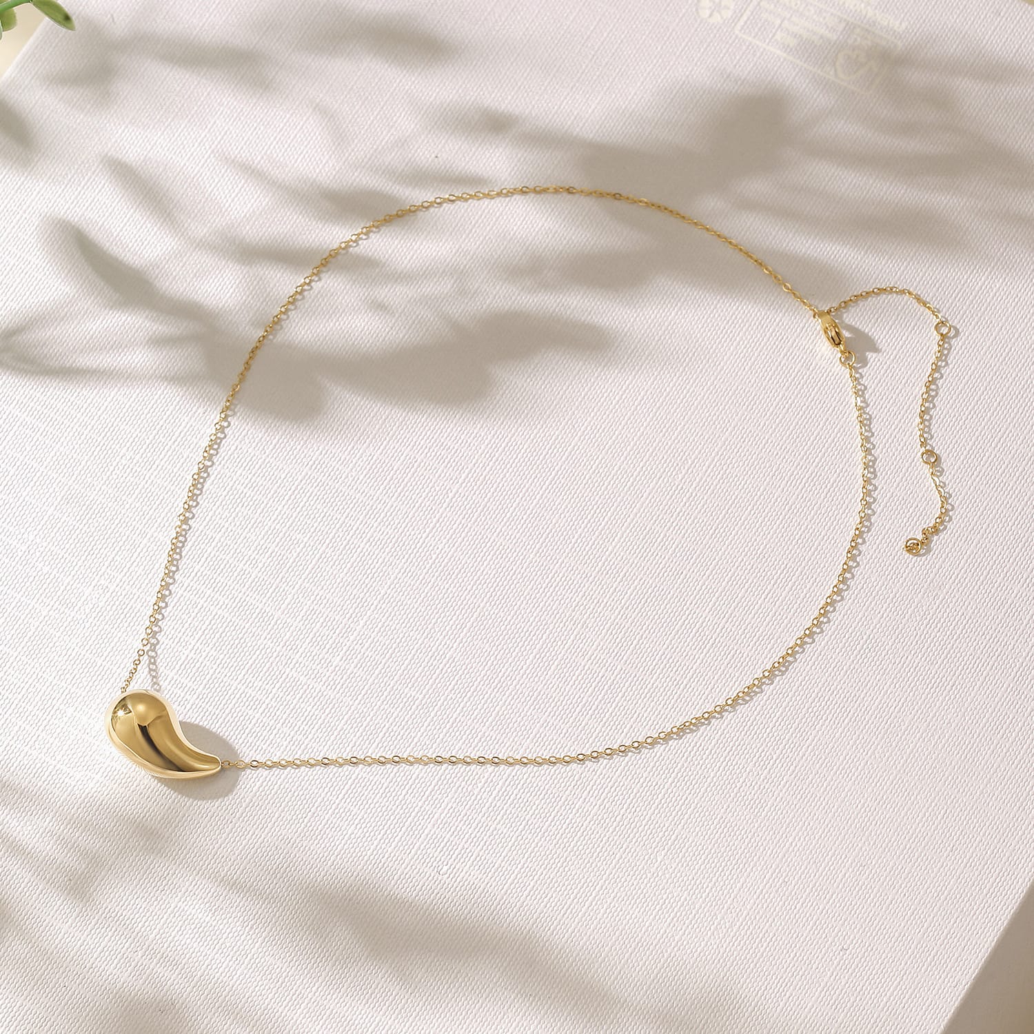Gold stainless steel drop necklace