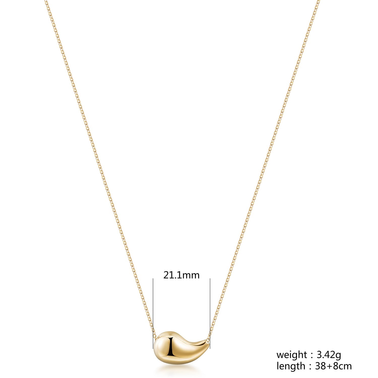 Gold stainless steel drop necklace
