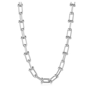 Open image in slideshow, Stainless steel link Camille necklace

