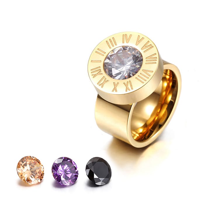 Gold interchangeable stone Ring