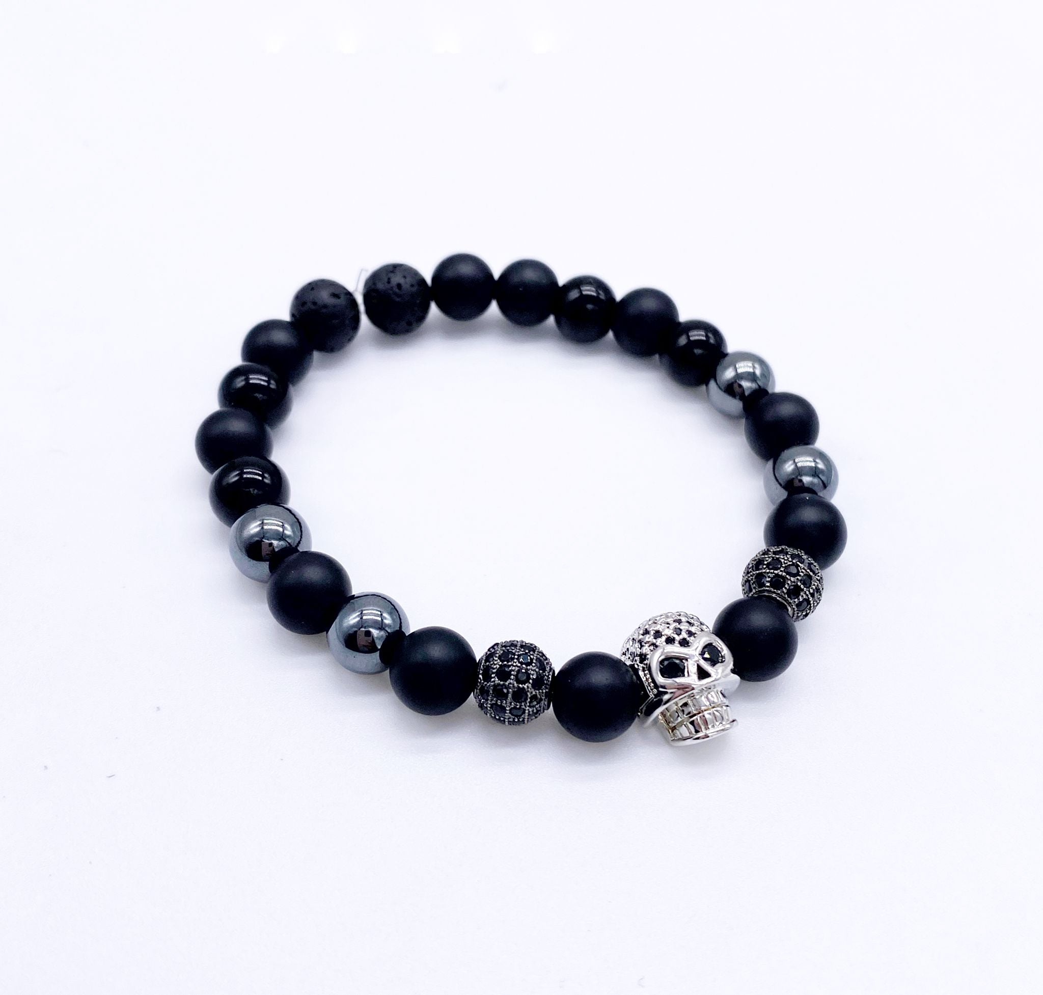 Black Men´s Bracelet with Skull