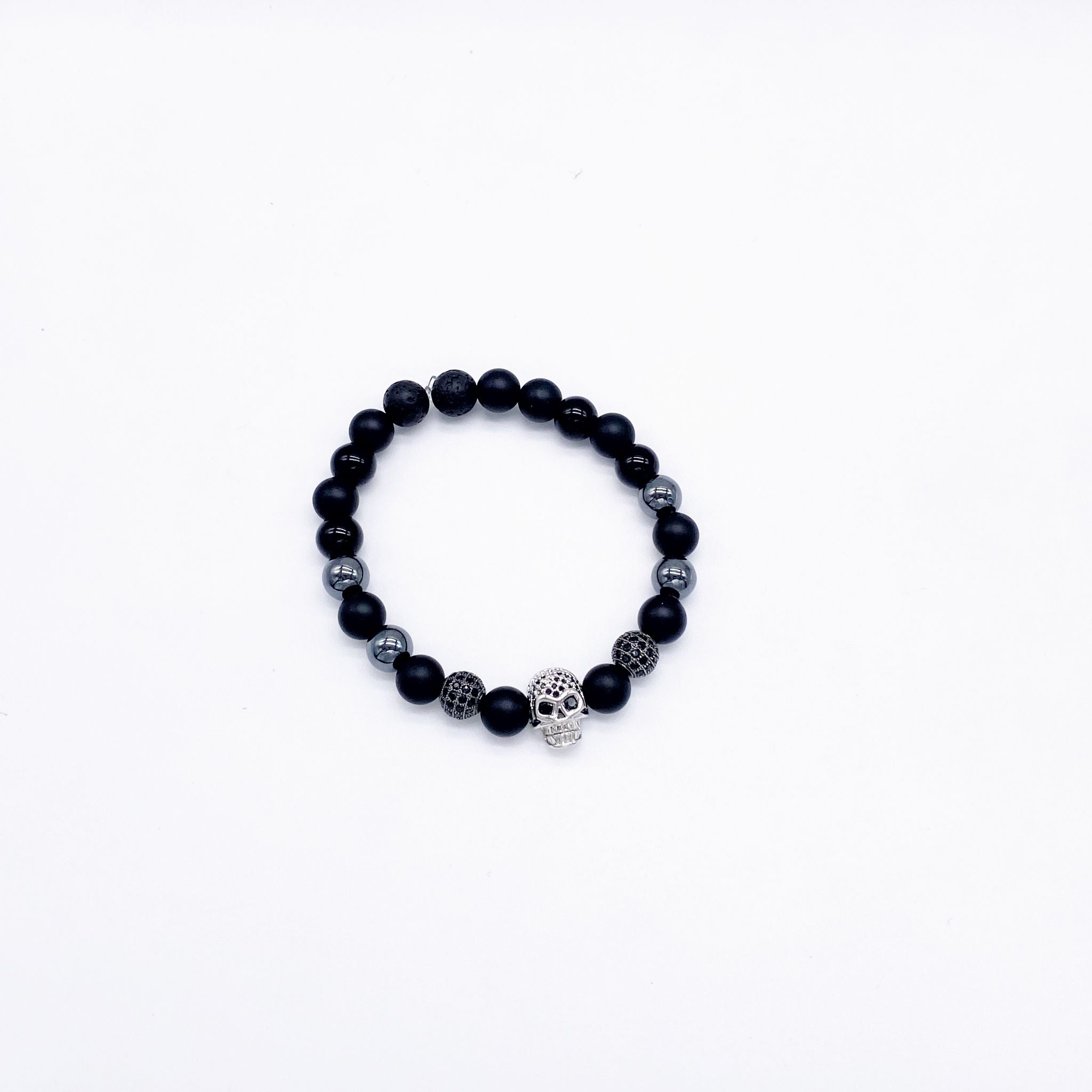Black Men´s Bracelet with Skull
