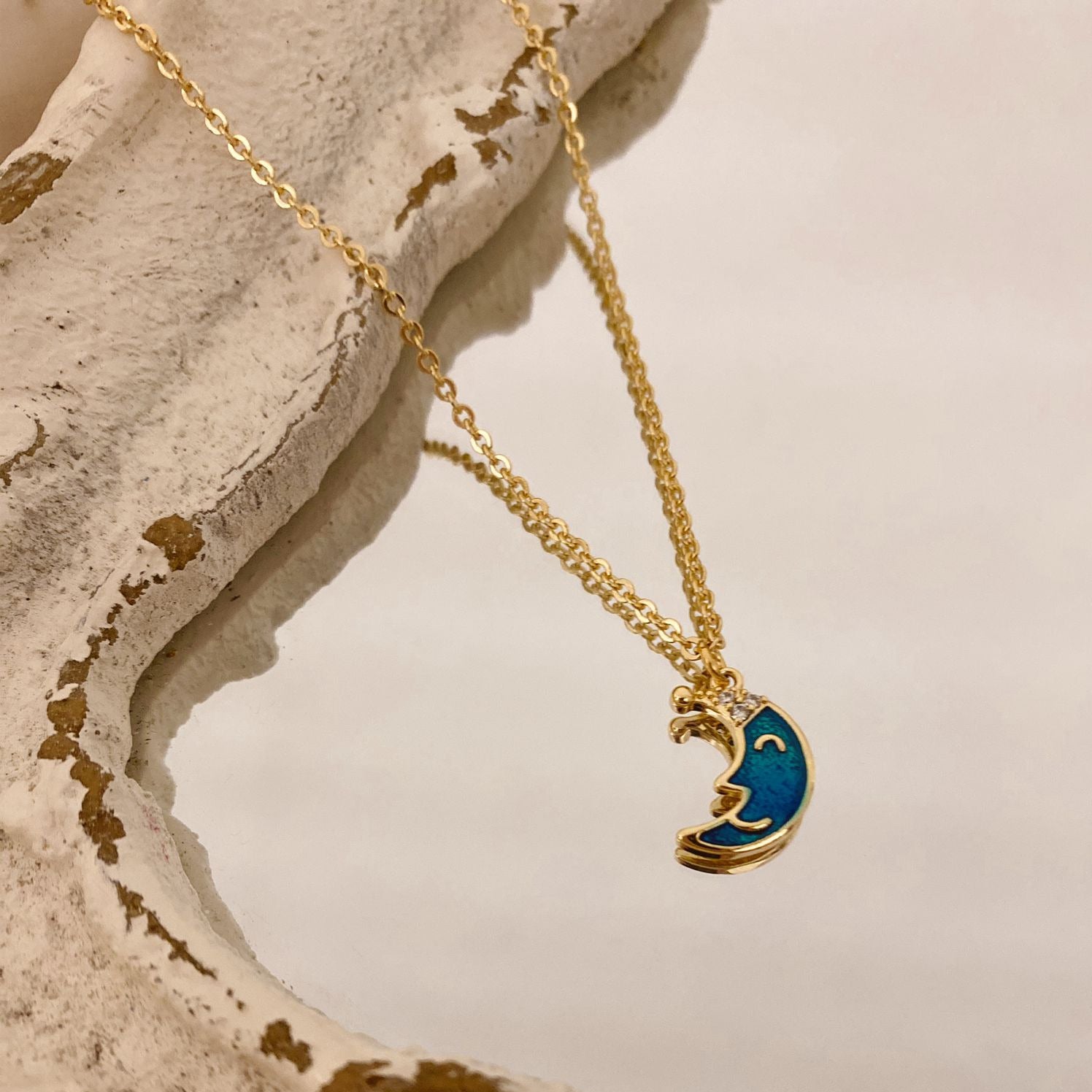 Gold Chain with Moon Charm