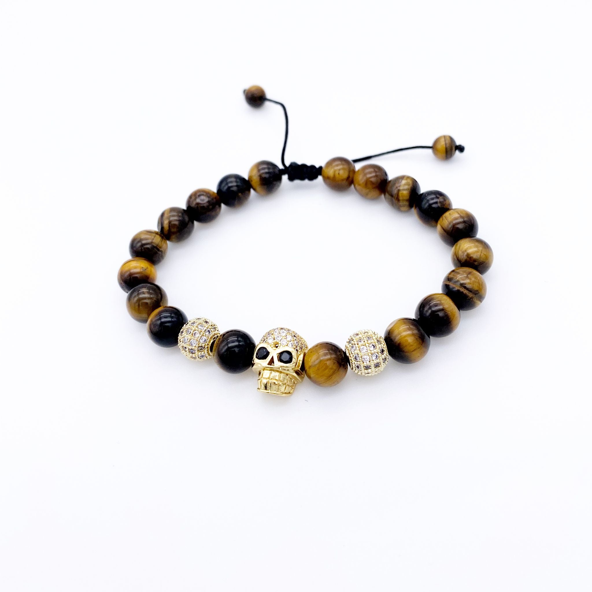 Men´s Brown Onyx Skull Bracelet