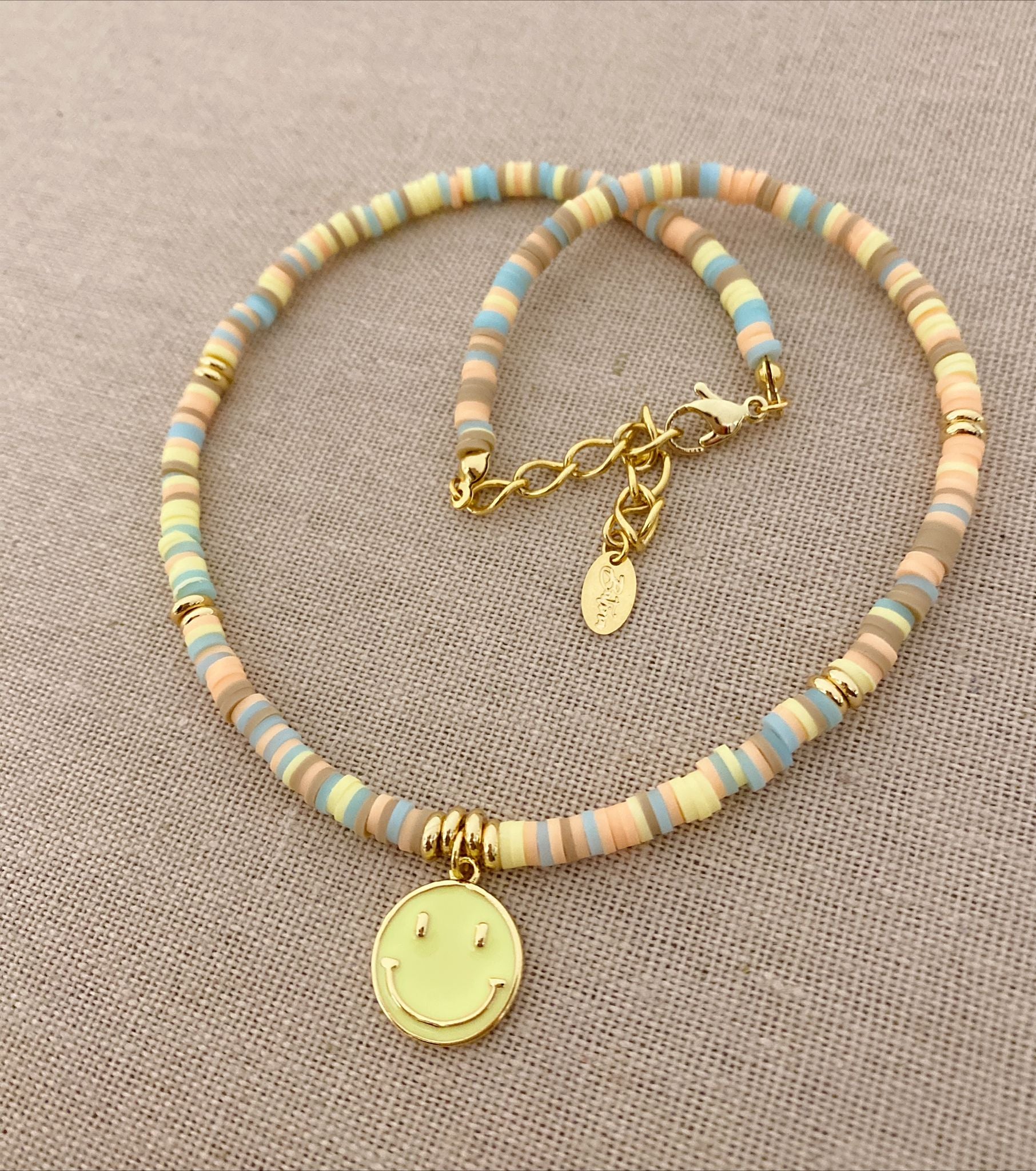 Style Surfer Necklace with Happy Face Charm
