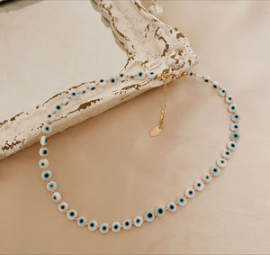 Open image in slideshow, Evil Eye bead necklace
