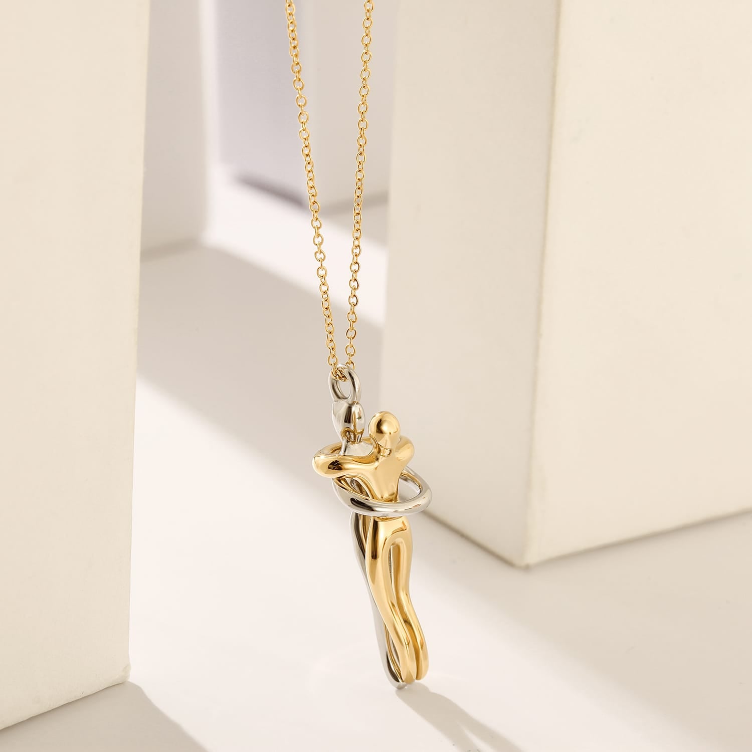 Gold Love and Hug Necklace