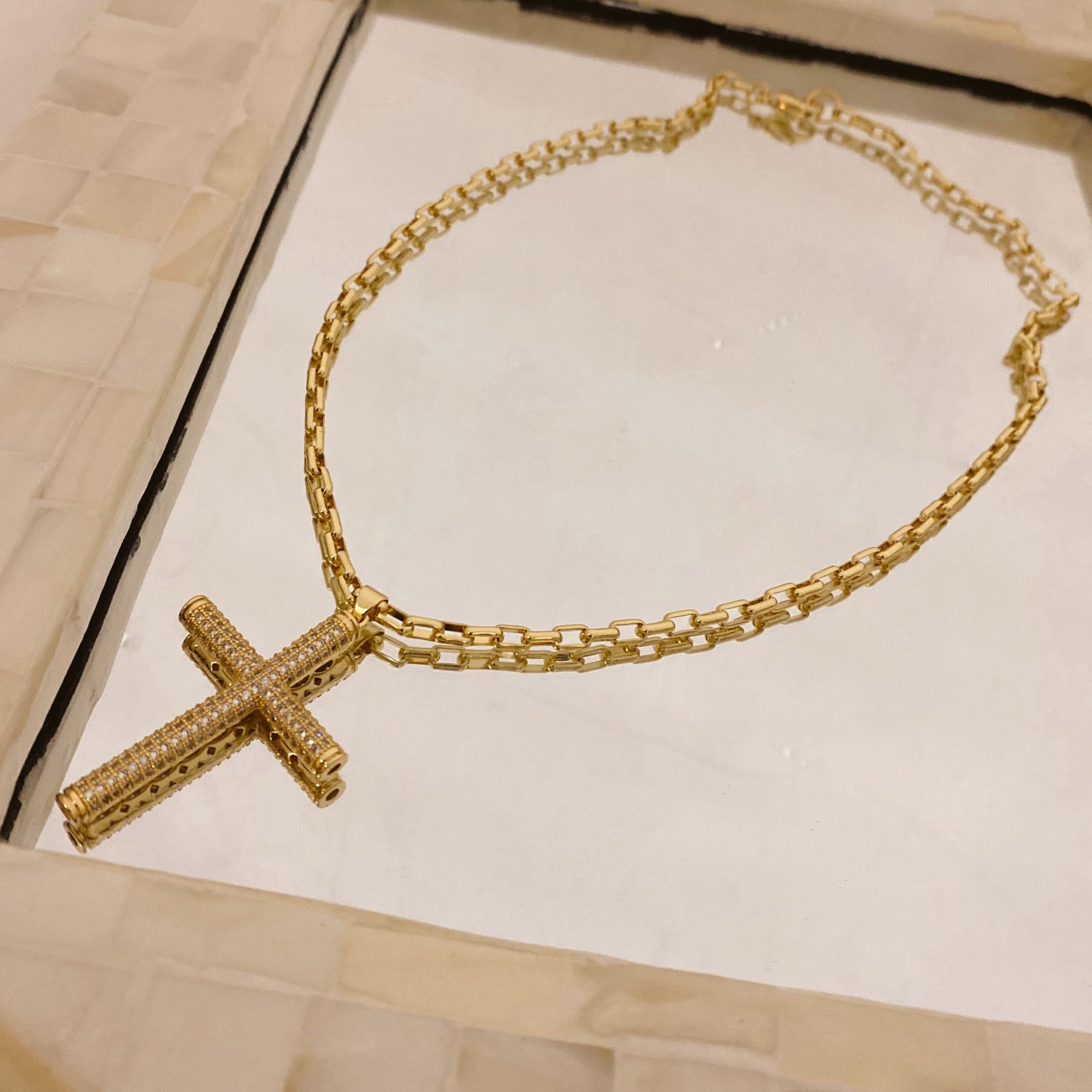 Gold Filled Chain with Cross