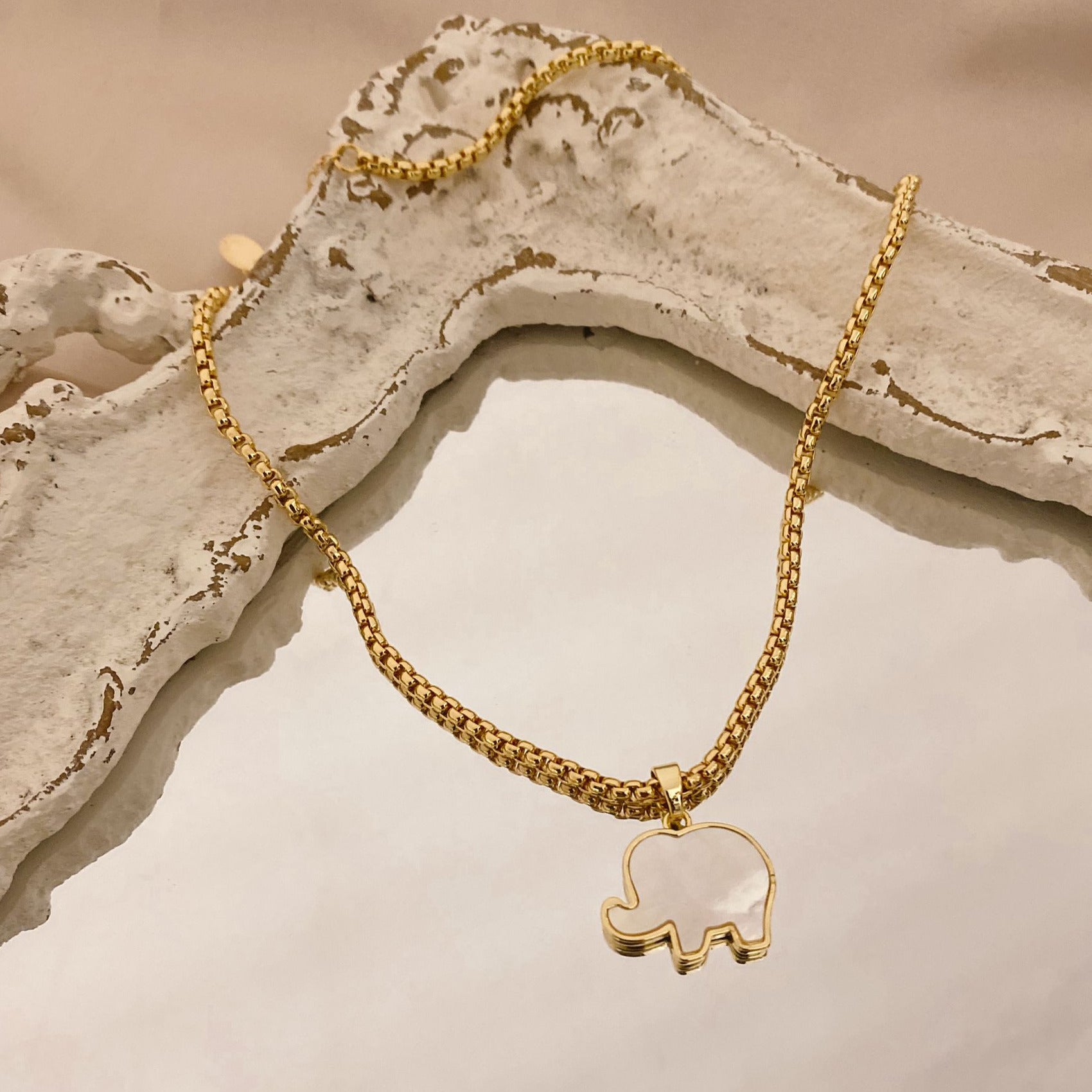Gold Filled Chain with Elephant Charm