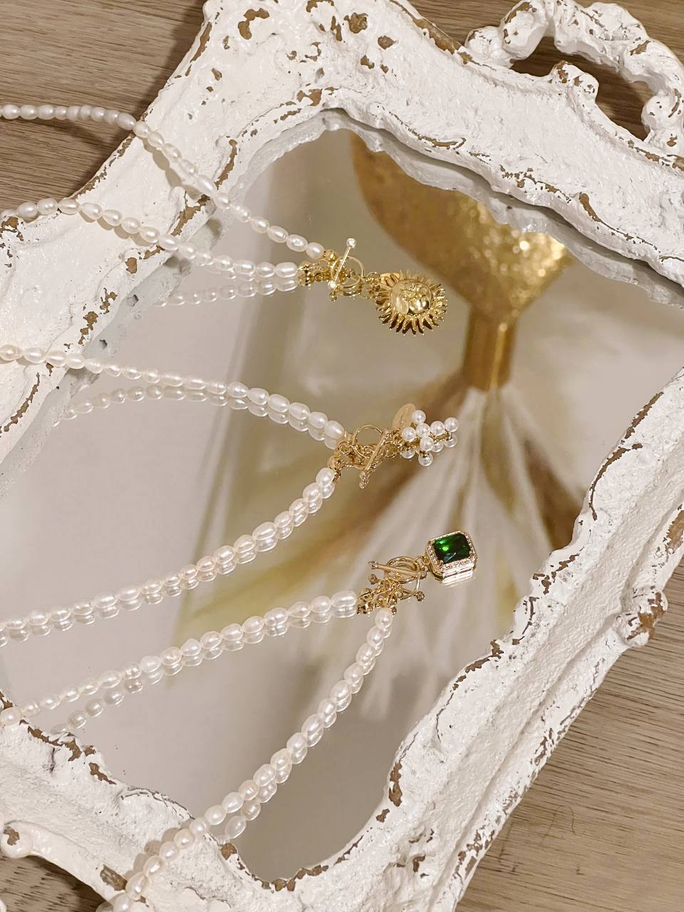 Pearl cross pendant necklace
