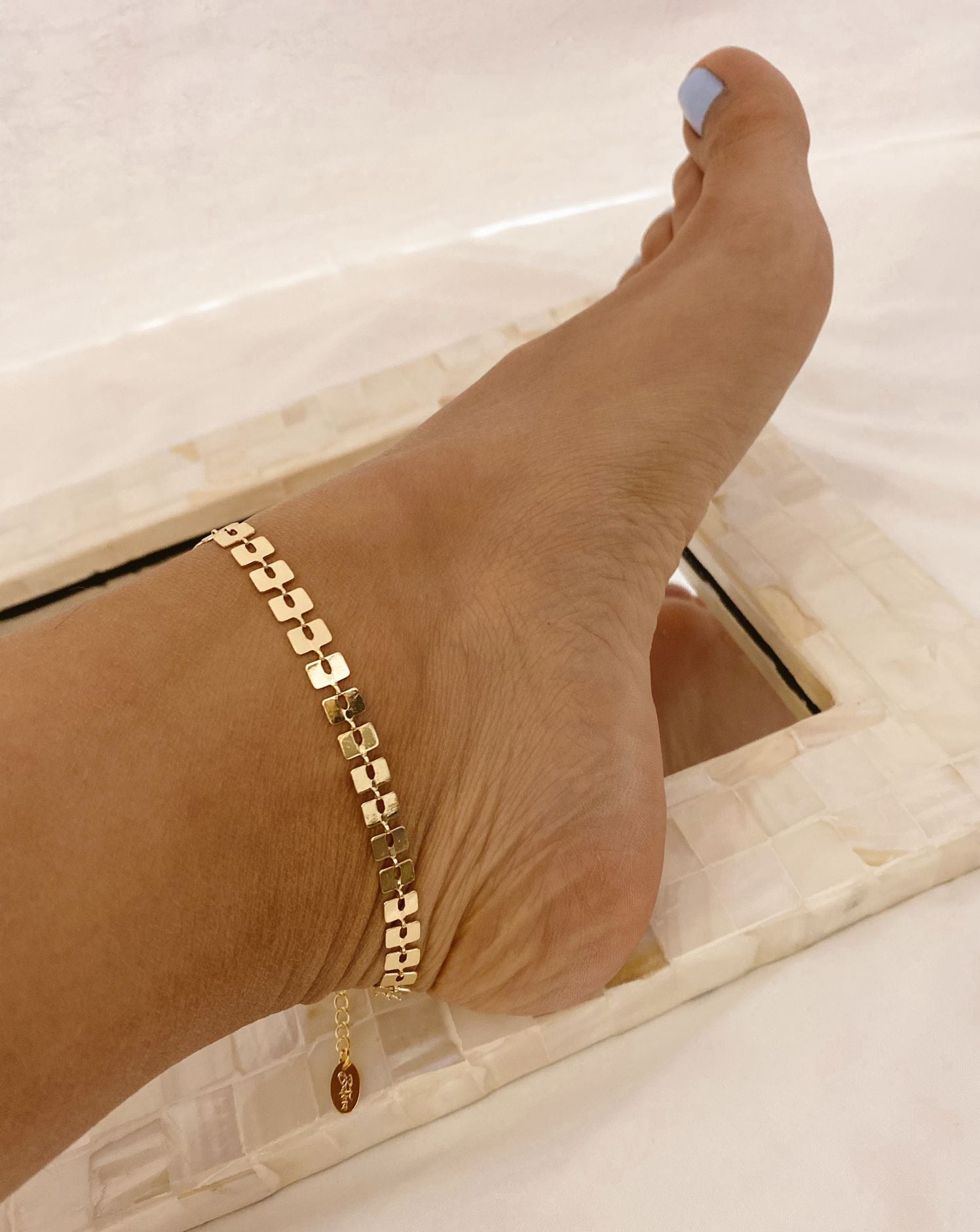Square Gold Filled Chain Anklet