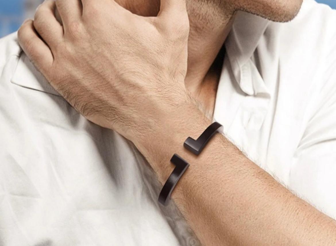 Stainless steel black  bracelet for men