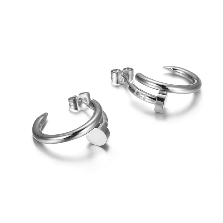 Stainless Steel Nail Earrings