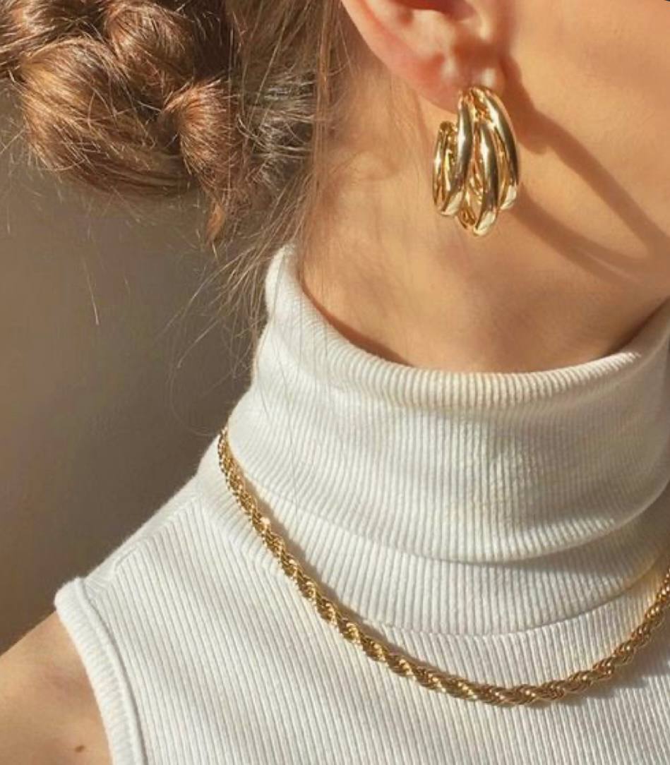 Triple gold earring